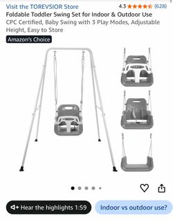 Swing set for babies and toddlers