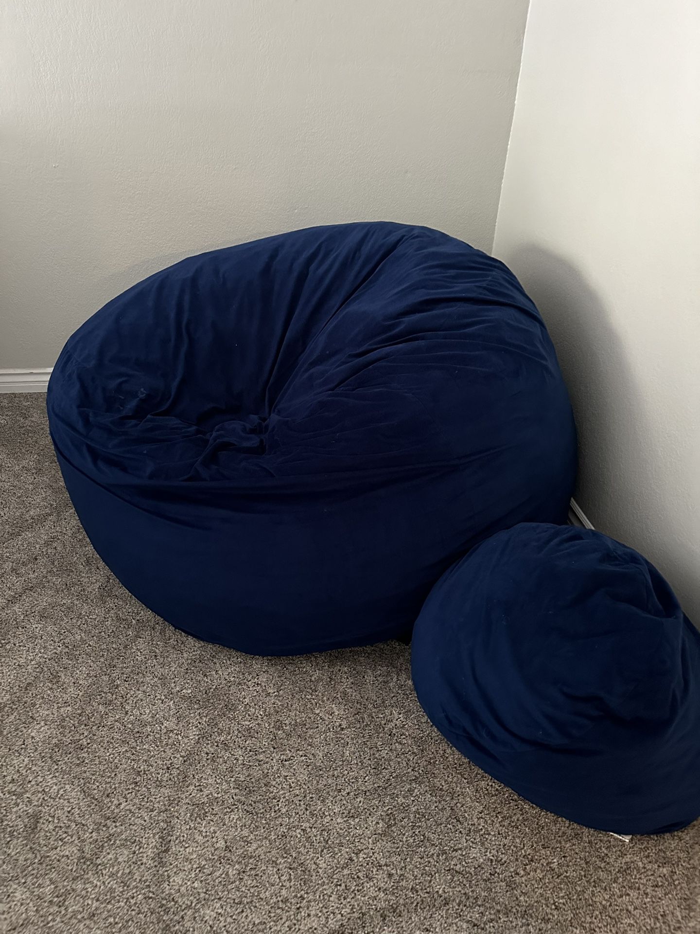 Large Blue Bean Bag Chair For Adults 