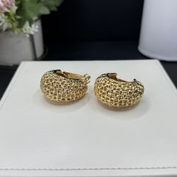 Vintage Authentic Christian Dior gold cage earrings Golden