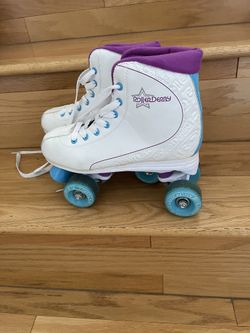 Roller Derby Roller Star Hightop Pink Blue Purple Quad Skates , size 8