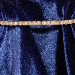 Child's Pink & Clear Crystal Tennis Bracelet – Silver Tone