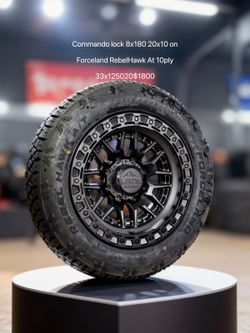 Commando lock 8x180 20x10 on Forceland RebelHawk At 10ply 33 12 50 20$1800