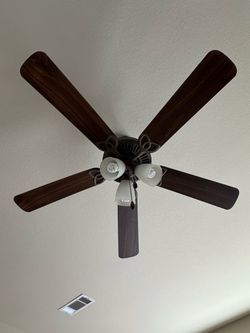 Large ceiling fan with lights and speed settings