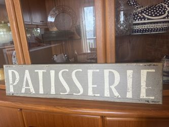 French “Pâtisserie” Wooden Wall Sign – Rustic Farmhouse Style