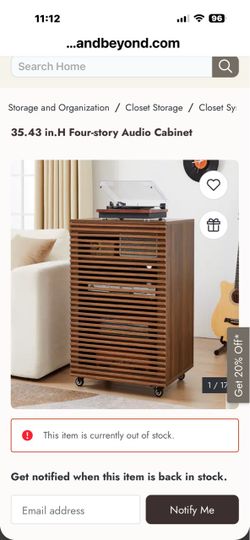 35.43 in.H Four-story Audio Cabinet