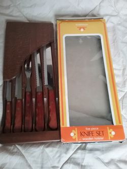 5 piece knife set with holder