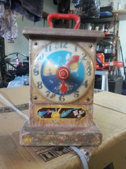 Vintage wooden Music box tick tock clock
