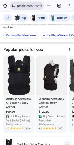 Lillebaby Baby Infant Carrier Black