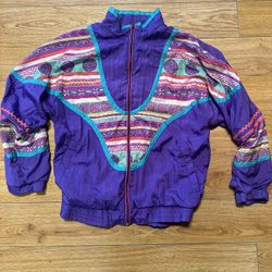 Vintage Bold spirit Windbreaker Size Small Purple And Blue