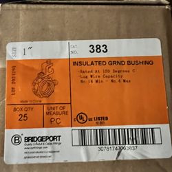 BRIDGEPORT 383 1" GROUND BUSHING INSULATED 14-4 MALLEABLE