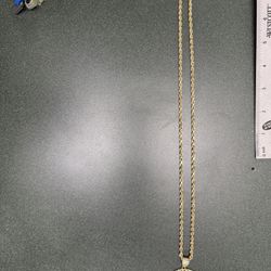 Gold Rope Chain And Pendant 
