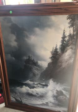 Painting of waterfall