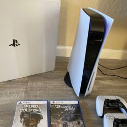 Sony Playstation 5 Console. White. Disc Version. Blu-ray Custom.