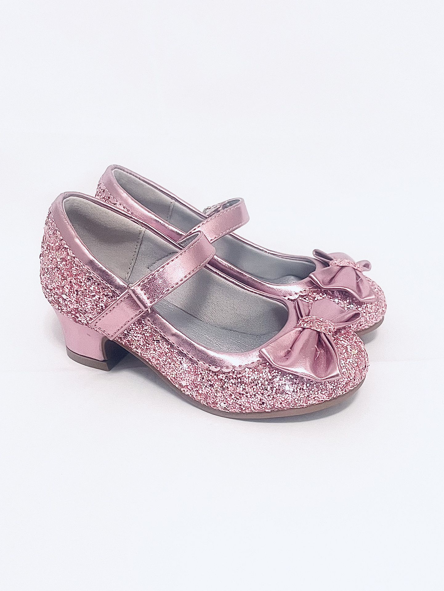 Girl's Glitter Shoes 1.5in Low Heel Wedding Party Princess Shoes Size 6