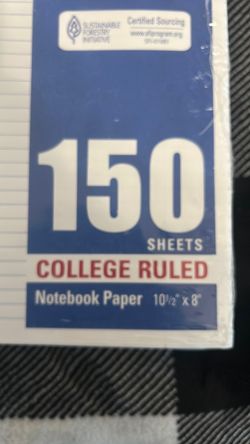 College Ruled Notebook Paper