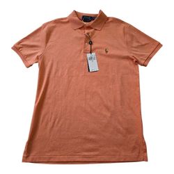 Polo Ralph Lauren Polo Men SZ S custom slim fit orange Peach Short Sleeve Knit