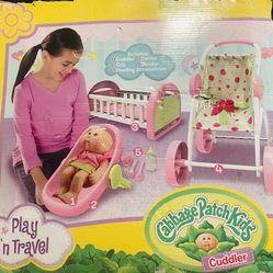 New Cabbages Patch Kids Play 'n Travel Set with Cuddler Doll