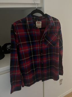 Levi's Youth long Sleeve Button Up Plaid Classic Flannel Shirt