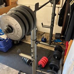 Squat Rack And Weight Set