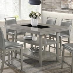 Counter height table and six chairs