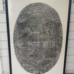 Medieval Brass Rubbing Framed Coat of Arms Wall Art