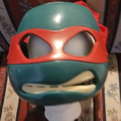 HOLLOWEEN  VTG TMNT " RAPHAEL"   RED BANDANA  HARD SHELL  MADK COSTUME  