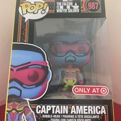 Funko Pop Marvel Captain America (The Falcon And The Winter Soldier) Blacklight Target Exclusive 