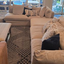 Arhaus Pavo 3-piece sectional and ottoman