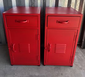 Pair Of Metal Tables  Nightstand 