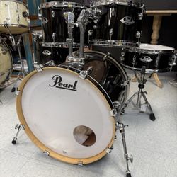 Pearl Export 5pc Jet Black Drum Set