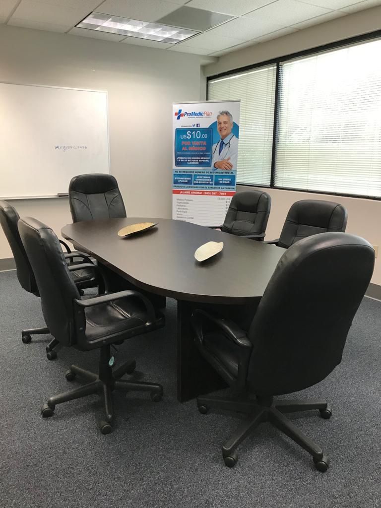 Office conference table with chairs