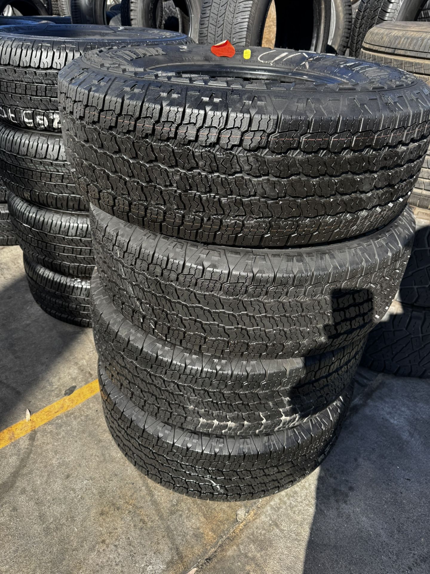 FOUR GOOD USED TIRES 265/70/16 GOODYEAR WRANGLER ALL TERRAIN 95%TREAD LIFE 