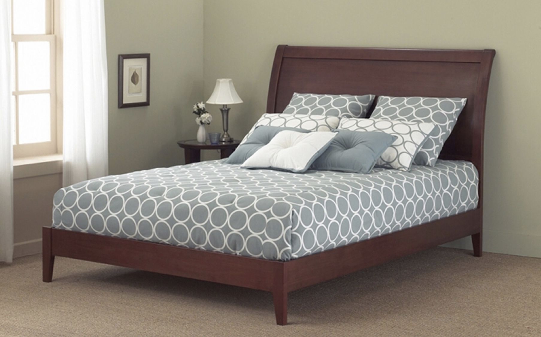 Solid King Size Wood Bed Frame With Headbord