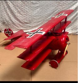 Giant 70” Fokker Dr. I Red Baron WWI Triplane 1/4 Scale Model RC Plane Untested