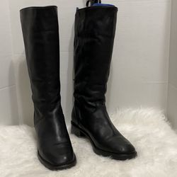 Siberian Husky Canada Insulated Black Leather Tall Boots Women's Size 9.5 B