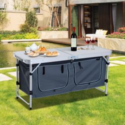 Aluminum Portable Camping Organizer Table