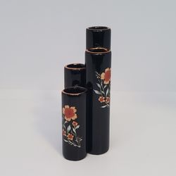 Vintage Japanese Floral Quad Bud Vase