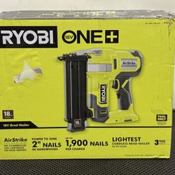 RYOBI ONE+ 18V 18-Gauge Cordless AirStrike Brad Nailer (Tool Only)USED LIKE NEW