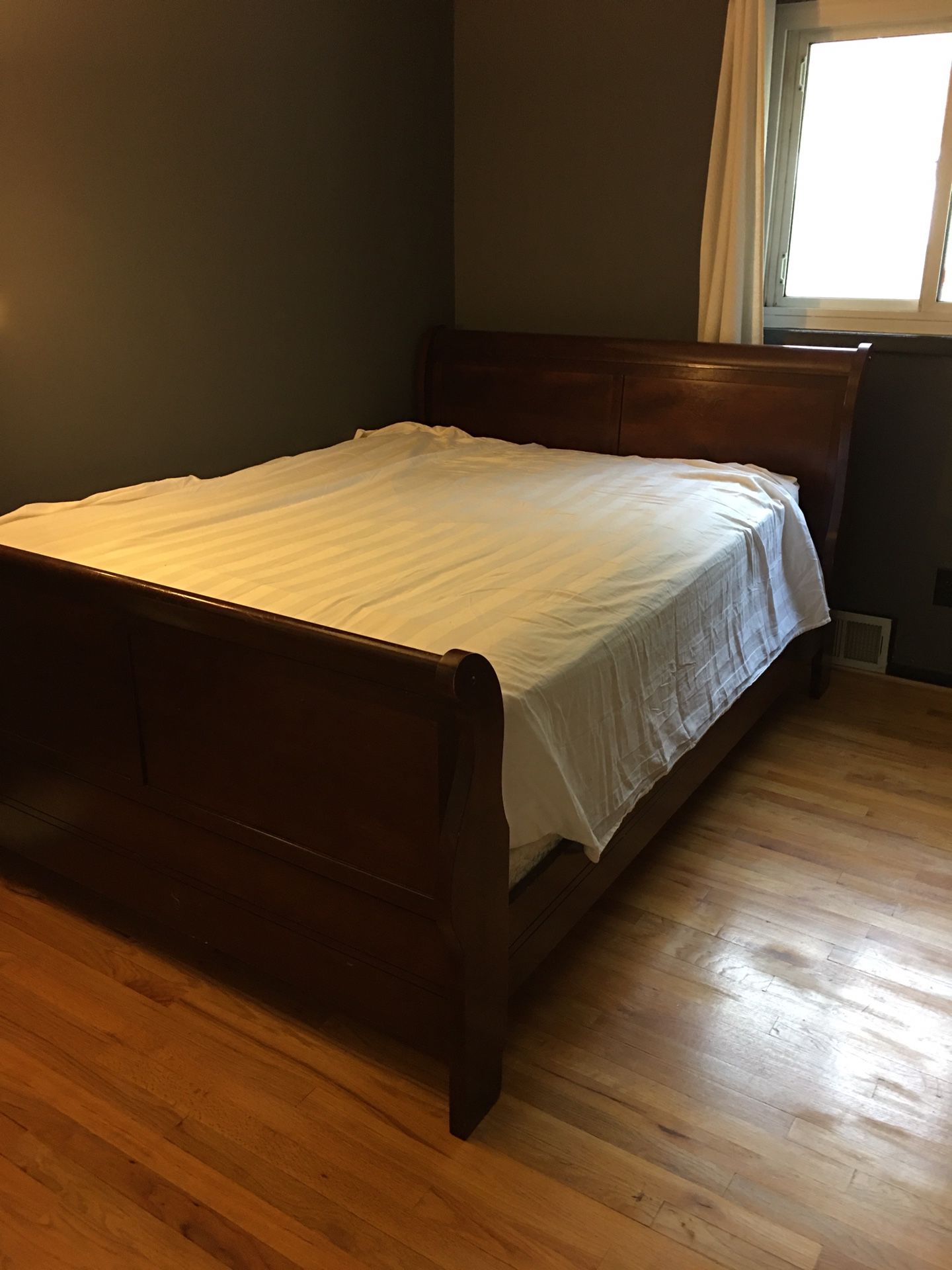 Queen size frame with mattress and box spring