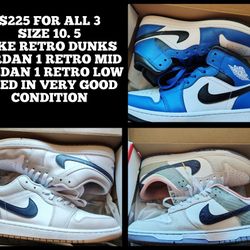 $225 FOR ALL 3 PAIR!! SIZE 10.5