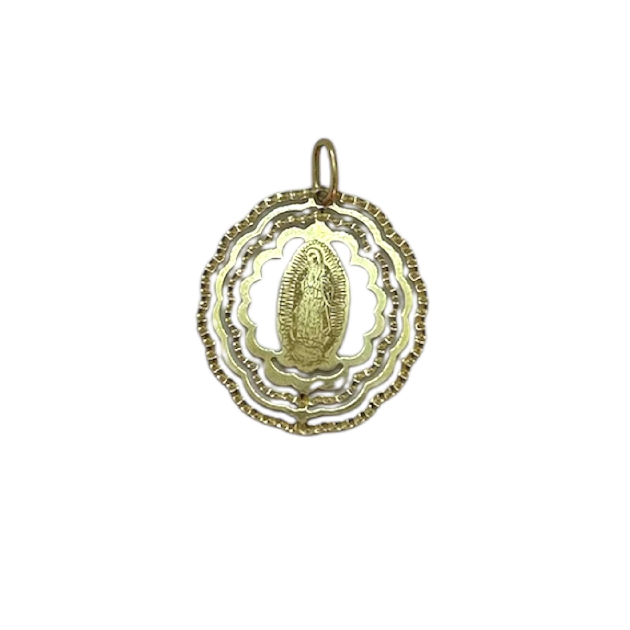 Pendant Charm Yellow Gold 10k. Virgen De Guadalupe 