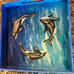 Majestic Orca Whale Mini Tray – Artistic Coastal Decor