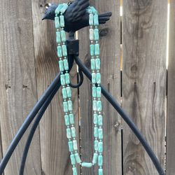 Women’s Jewelry - Long &/or Double Strand Teal Vintage Beaded  Beach Vibe Necklace
