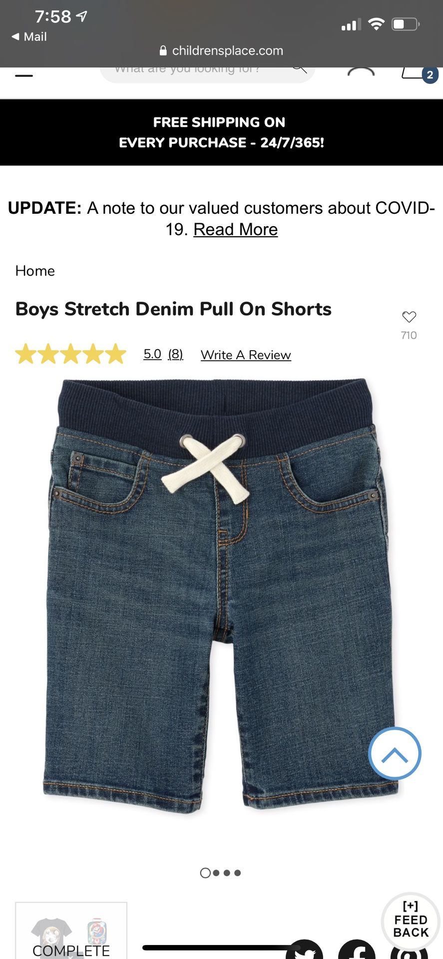 Boys shorts size 8 new.