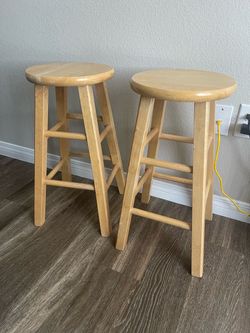 Wood Stools Bar Stool Counter Stool Set of 2