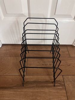 Black Metal Wire File Organizer Rack