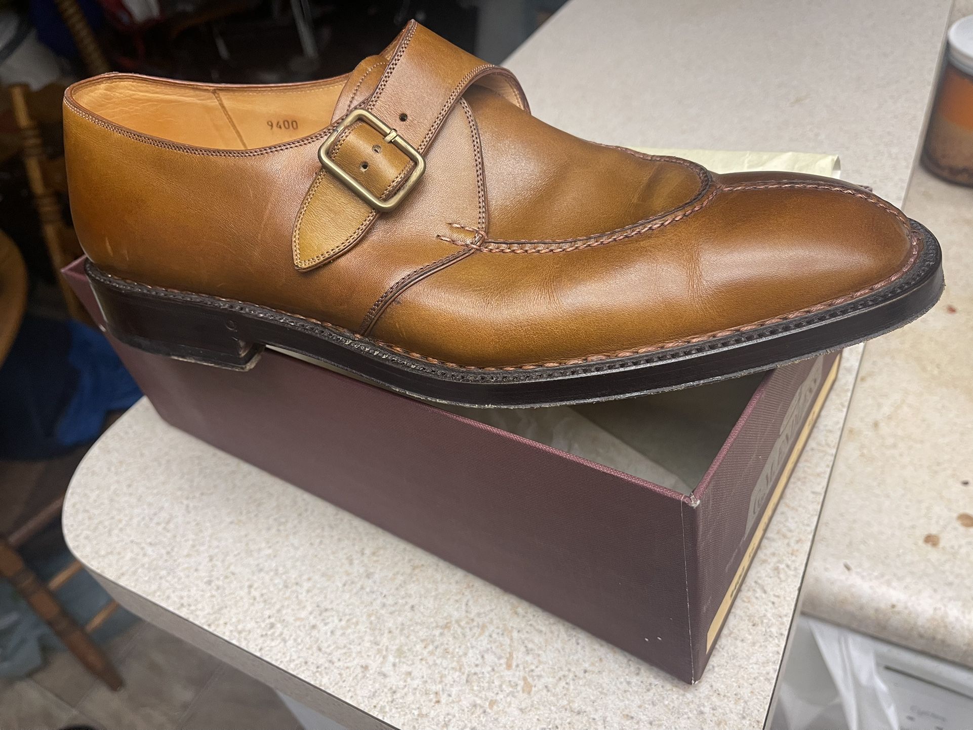 Quality Vintage Gold, Italian leather Dress shoes Sz12