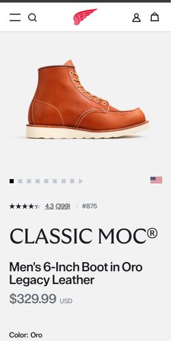 REDWING 875 Classic Moc Toe Oro Legacy