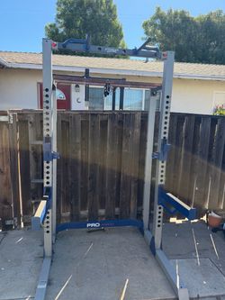 Fitness gear squat rack with pull up bar and dips plus pully