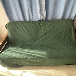 Wood Futon with mattress and cover